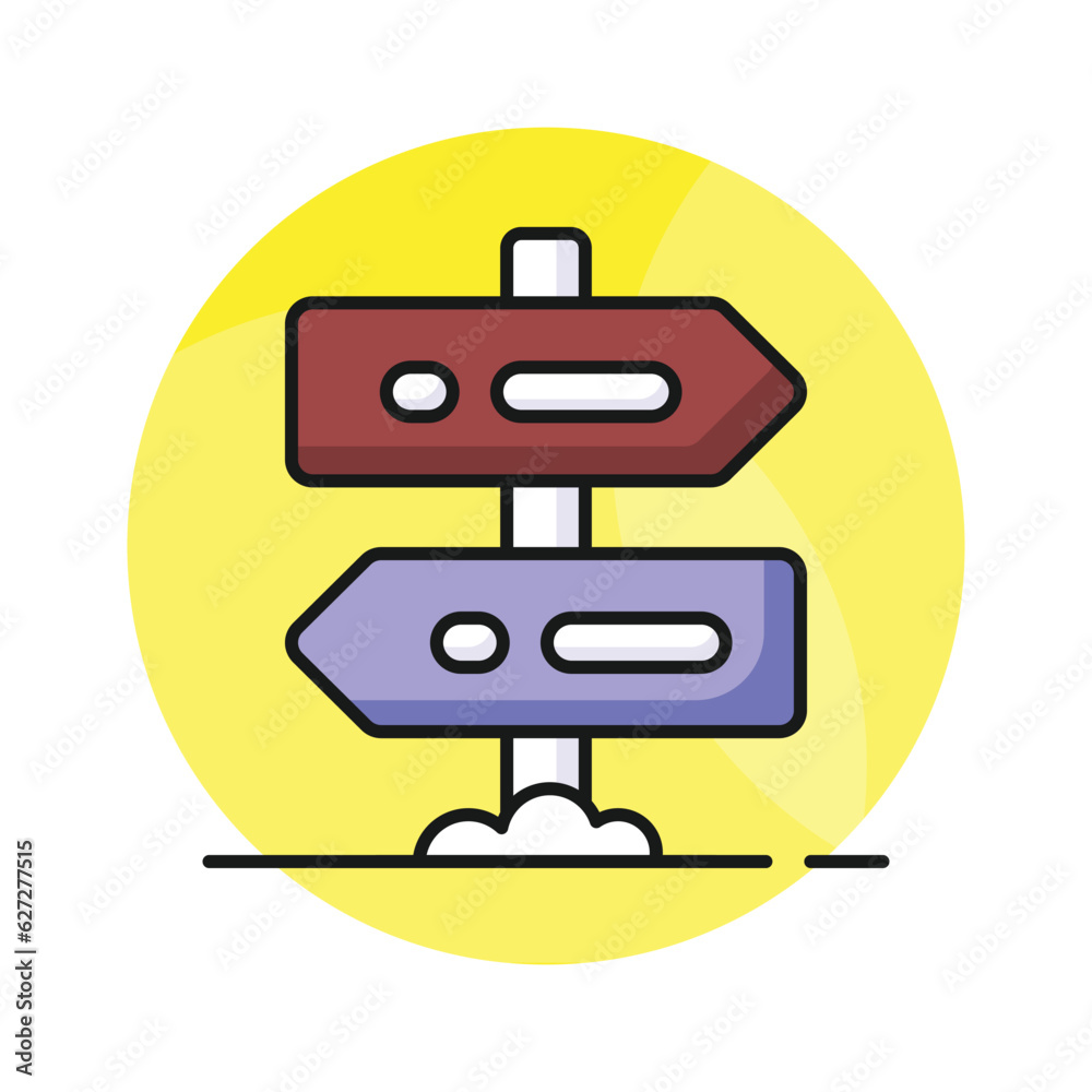 Flat vector design of direction board in modern style, an icon of guidepost