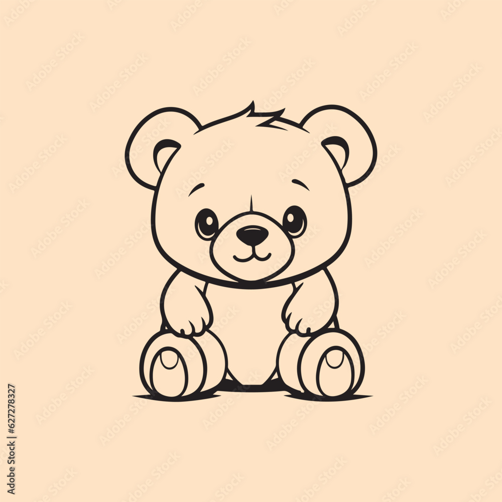 Teddy Bear Illustration Logo