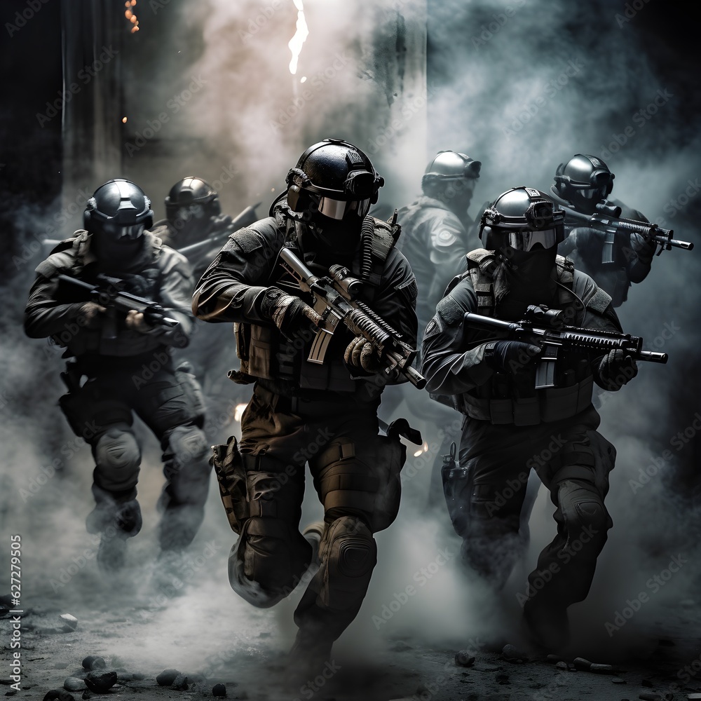 a group of soldiers running with guns a group of soldiers running with guns