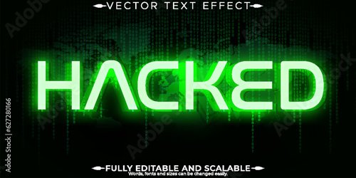 Hacker text effect; editable virus and attack text style