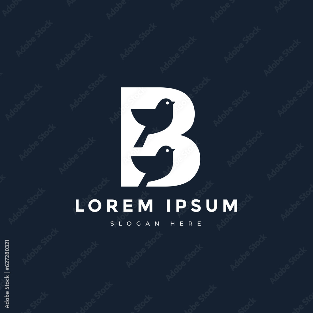 letter initial b bird business concept font modern luxury logo design vector graphic illustration letter initial b bird business concept font modern luxury logo design vector graphic illustration