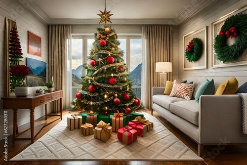 christmas tree with presents © UMAR_ART