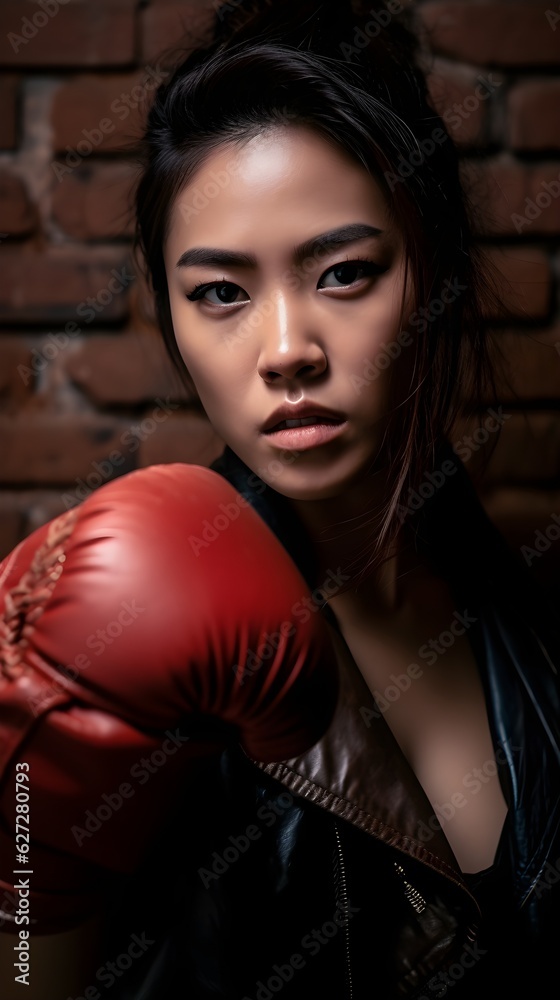a woman wearing boxing gloves