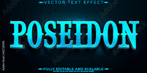 Viking text effect, editable thor and poseidon text style