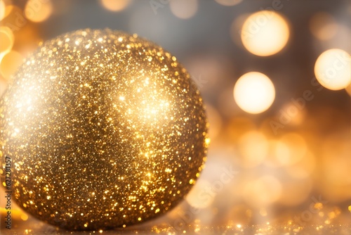 golden christmas balls on red background