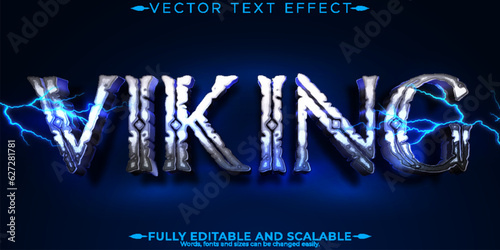 Viking text effect, editable nordic and lightning text style