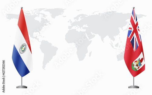 Paraguay and Bermuda flags for official meeting