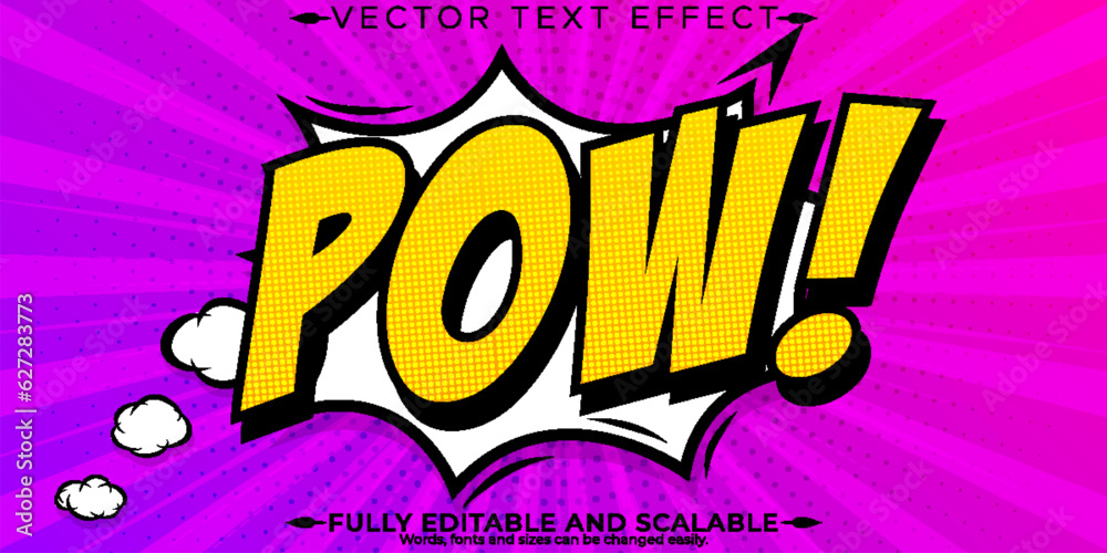 Comic book text effect, editable cartoon and pop art text style