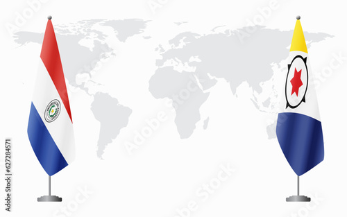 Paraguay and Bonaire flags for official meeting