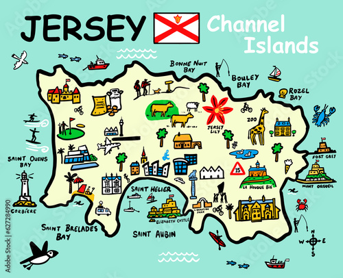 Jersey, Channel Islands Illustration