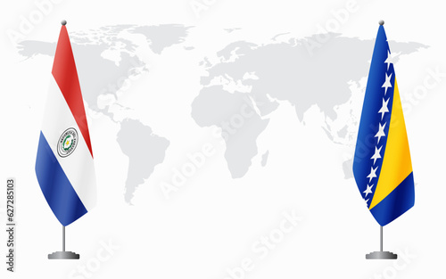 Paraguay and Bosnia and Herzegovina flags for official meet