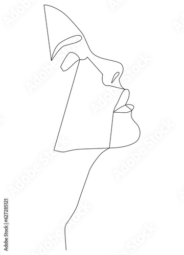 Portrait along the lines. Drawing in the style of one line.