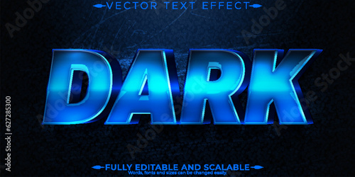 Deep dark editable text effect, space and blue text style
