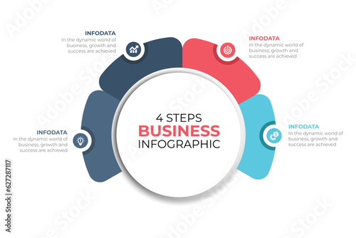 Vector circle 4 element for modern business  infographic.