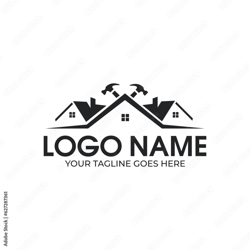 House construction logo design House construction logo design