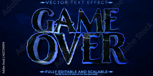 Game over arcade text effect, editable game and movie text style