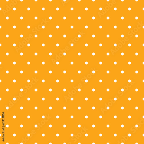 Oktoberfest orange and white polkadot background. Holiday seamless pattern. Octoberfest wrapping print. Bavarian traditional texture. Germany traditional wallpaper. Vector color illustration.