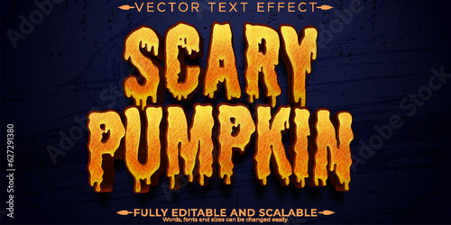 Scary pumpkin text effect, editable dead and witch text style