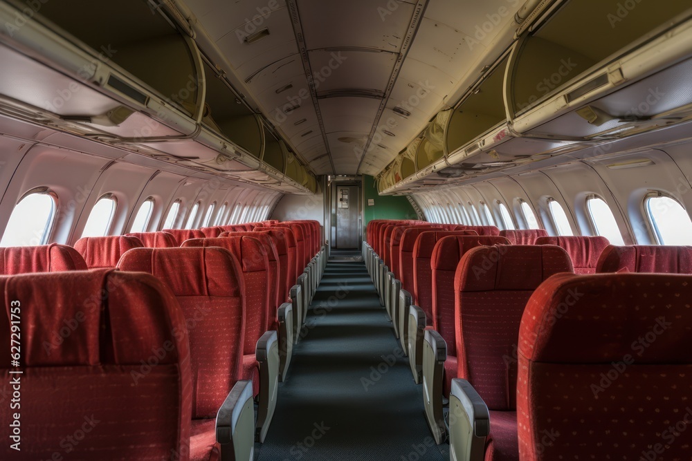 Inside the airliner - passenger plane perspective Inside the airliner - passenger plane perspective