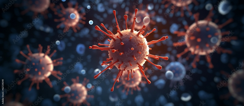 virus 3d illustration, in the style of light navy and light brown virus 3d illustration, in the style of light navy and light brown