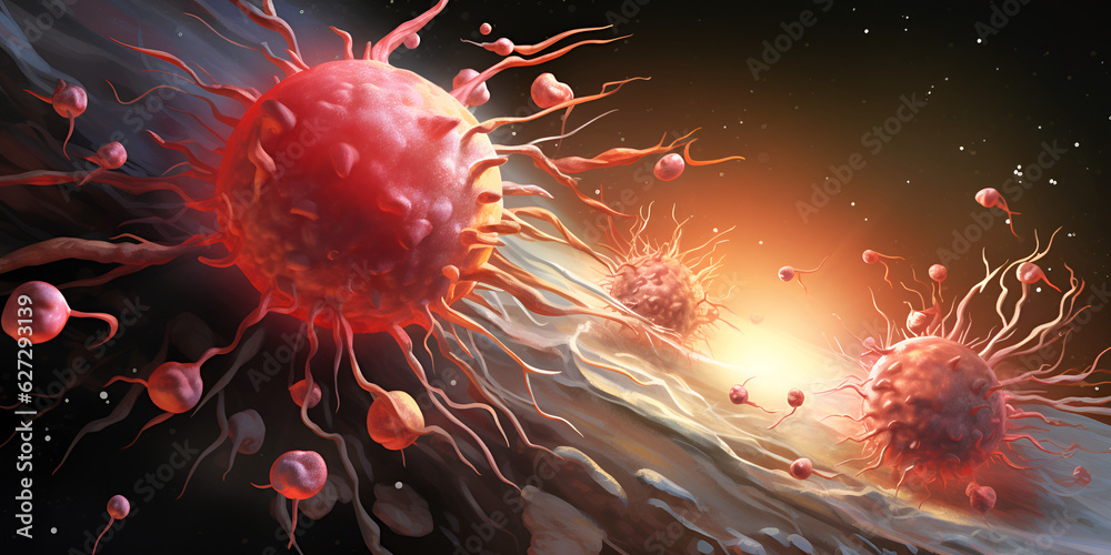 attack-of-cancer-cells-on-healthy-cells-in-the-human-body-cells-in