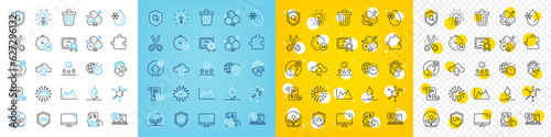 Vector icons set of Cloud upload, Chemical formula and Coronavirus pills line icons pack for web with Time management, Quarantine, Computer outline icon. Cloud network, Puzzle. Vector