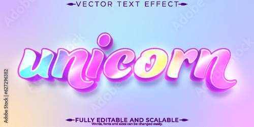 Unicorn girl text effect, editable pink and princess text style