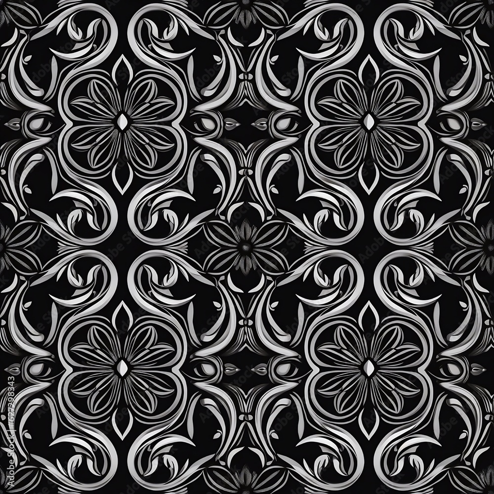 black and white pattern, generative ai 