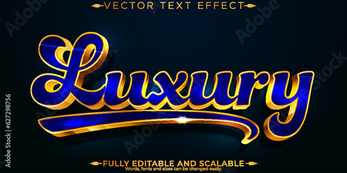 Luxury gold text effect, editable elegant and king  text style