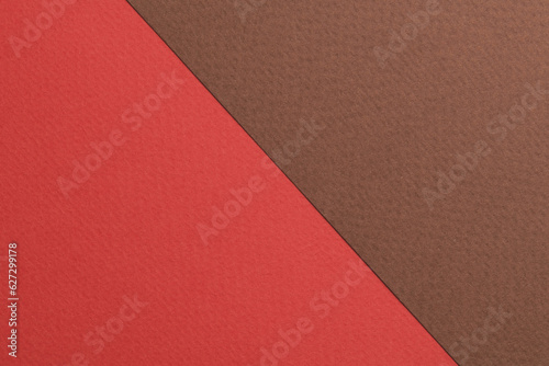 Rough kraft paper background, paper texture brown red colors. Mockup with copy space for text.