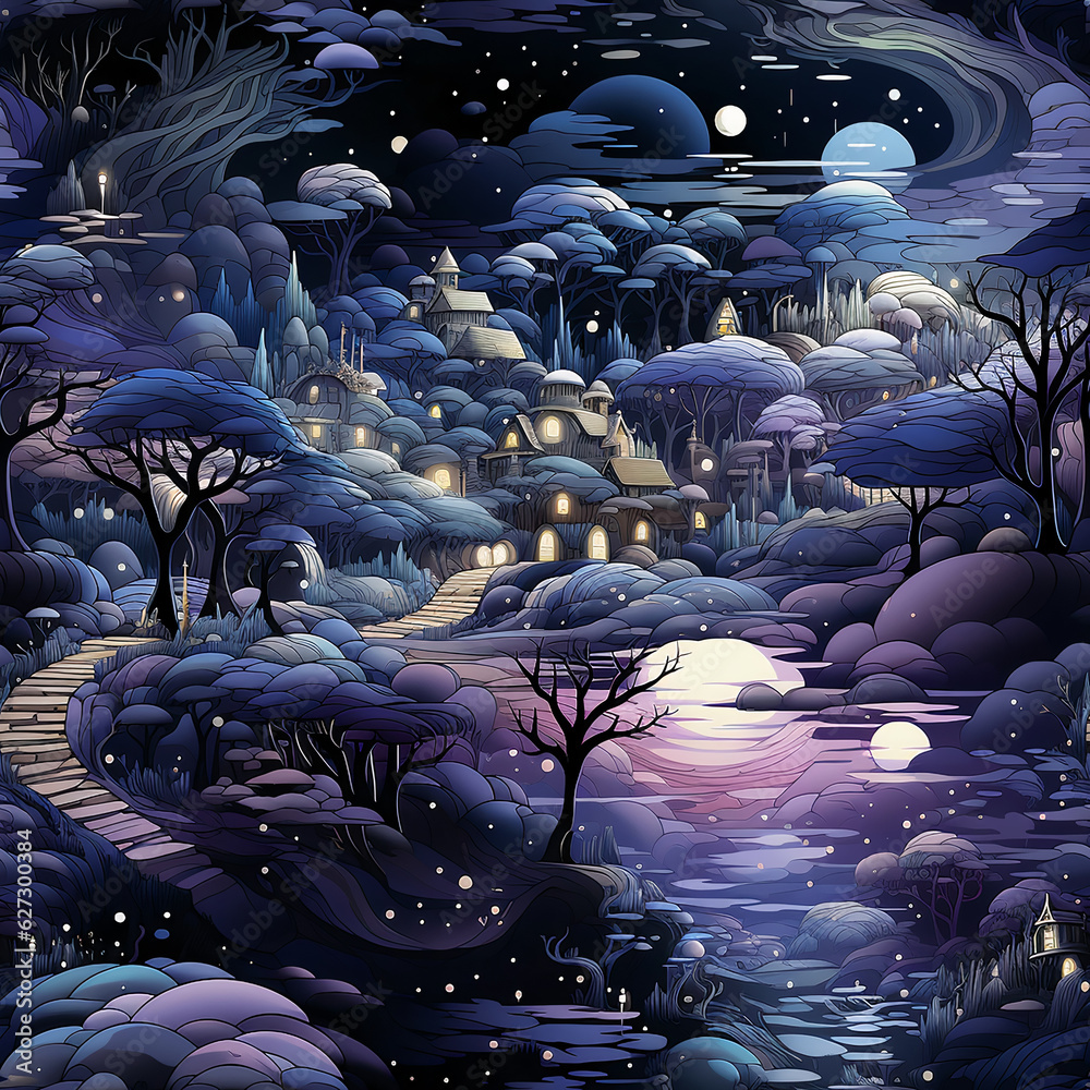 Obraz premium Enchanted Land Seamless background