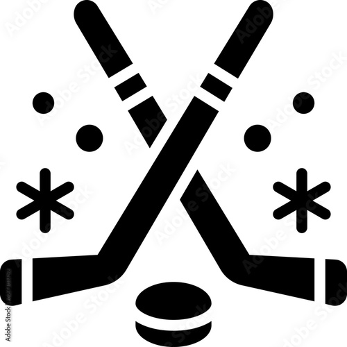 ice hockey solid icon
