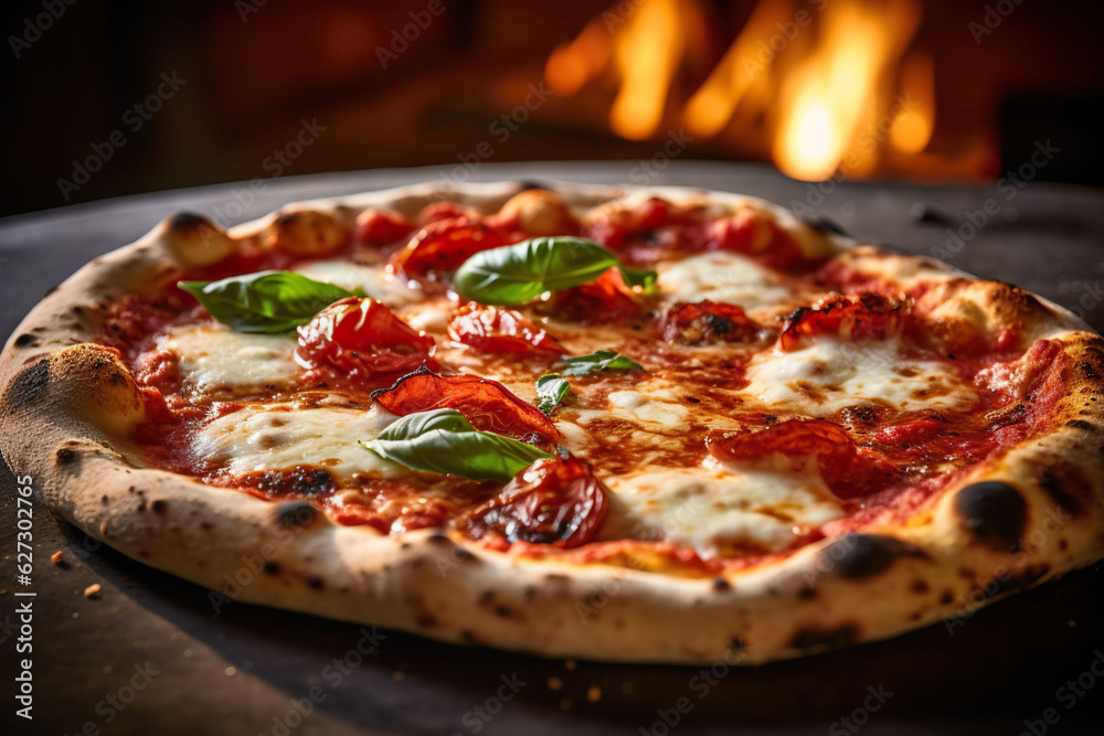traditional Neapolitan pizza italian food photography, Generative AI