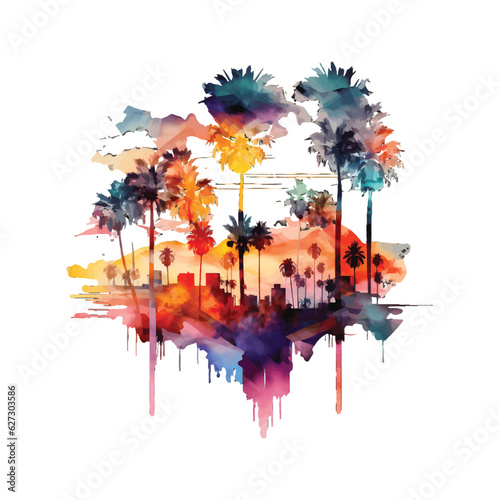 Beach Landscape   Transparent  300dpi  digital tshirt  POD  EPS  vector  clipart  book cover  wallart  ready to print  Print-on-Demand  colorful  no background  beauty