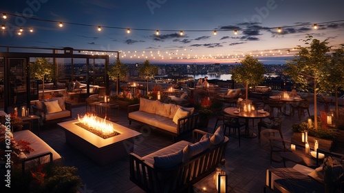 Beauty Rooftop Bar with Panoromic City Views photo