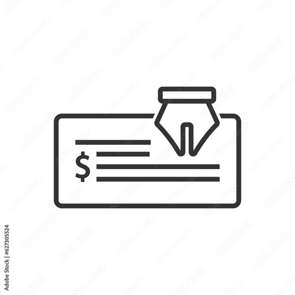 Bank check payment icon Bank check payment icon