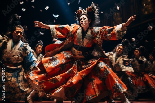 Dramatic Traditional Kabuki Performance, Generative AI