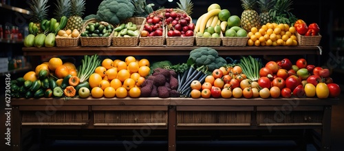 greengrocer stall in the supermarket, generative ai