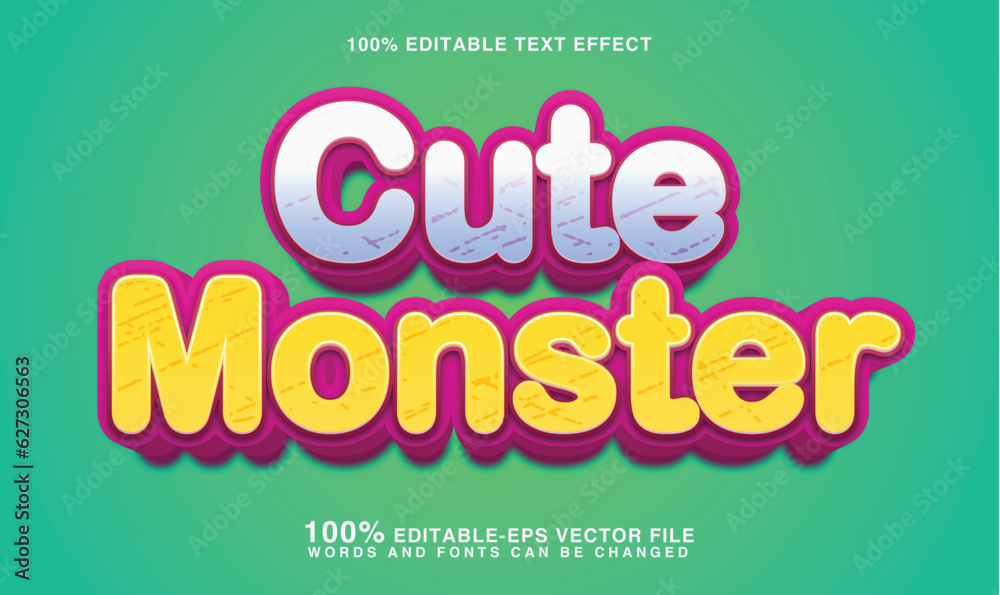 Cute monster text effect