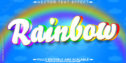 Rainbowtext effect, editable colorful and cartoon text style