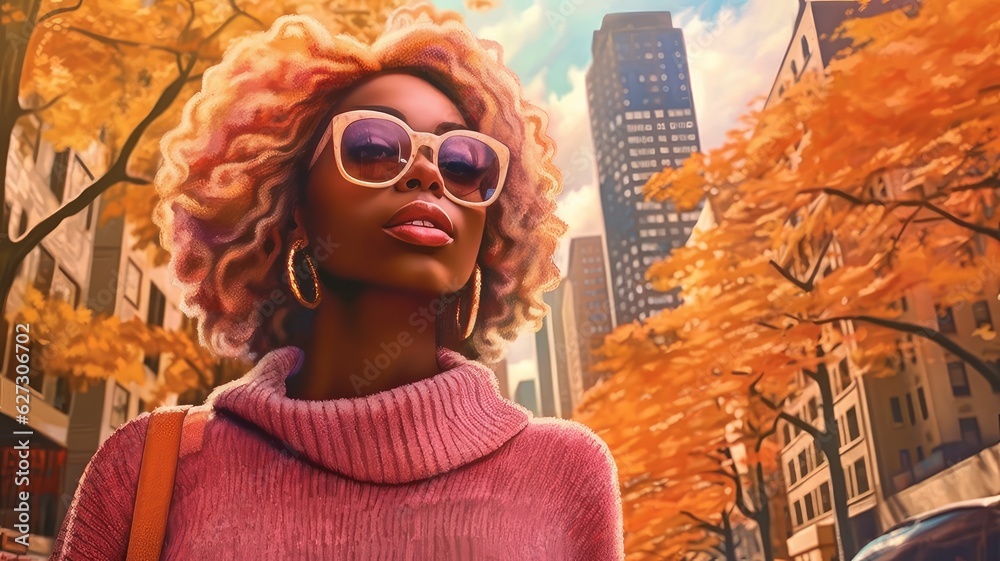 woman in autumn city woman in autumn city