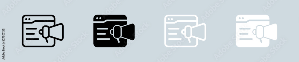 Advertise icon set in black and white. Marketing signs vector illustration. Advertise icon set in black and white. Marketing signs vector illustration.