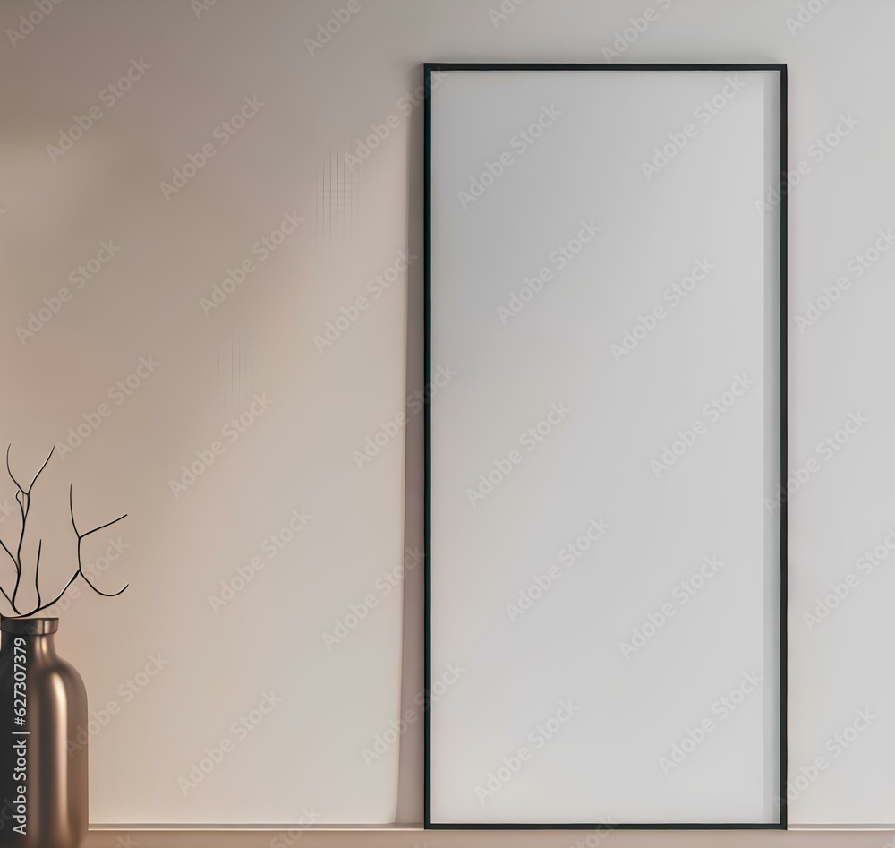 Mock-up poster frame in modern interior background Generative AI Mock-up poster frame in modern interior background Generative AI