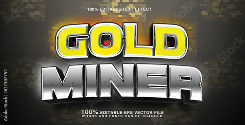 gold miner editable text effect
