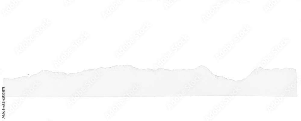 Ripped white paper border isolated on transparent background