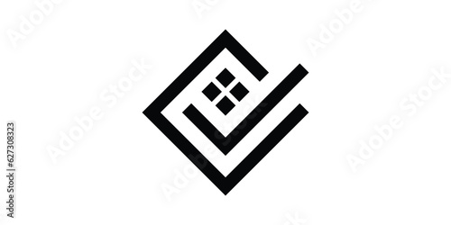 logo design check and home icon vector inspiration