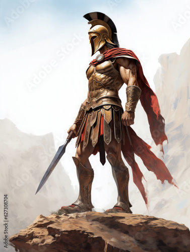 Leinwand Poster Roman warrior. Digital art.