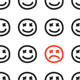 Emoticons on a white background. pattern