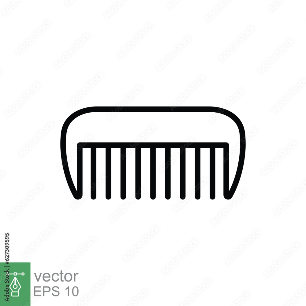 Comb icon. Simple outline style. Hair stylist tool, barber comb, fashion, beauty, hairstyle brush concept. Thin line symbol. Vector illustration isolated on white background. EPS 10. Comb icon. Simple outline style. Hair stylist tool, barber comb, fashion, beauty, hairstyle brush concept. Thin line symbol. Vector illustration isolated on white background. EPS 10.
