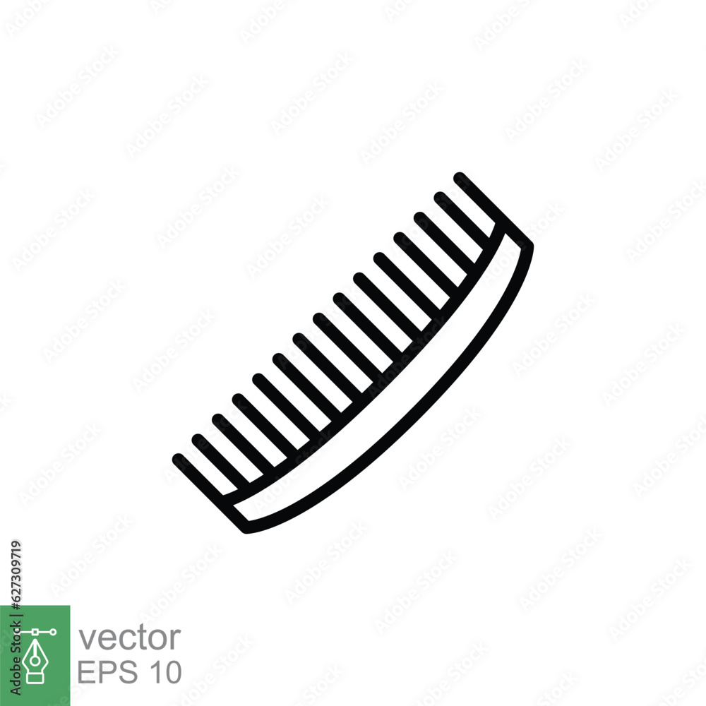 Comb icon. Simple outline style. Hair stylist tool, barber comb, fashion, beauty, hairstyle brush concept. Thin line symbol. Vector illustration isolated on white background. EPS 10. Comb icon. Simple outline style. Hair stylist tool, barber comb, fashion, beauty, hairstyle brush concept. Thin line symbol. Vector illustration isolated on white background. EPS 10.